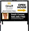 Lowen TradeSource 18"X24"  FINE HOMES PHOTO OPEN HOUSE STEEL TENT UNIT-WHITE BACKGROUND