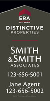 Lowen TradeSource 36h x 18w ERA DISTINCTIVE PROPERTIES 24 GA STEEL AGENT NAME HANGING PANEL - DK GRAY B/G