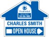 Lowen TradeSource 18"X24" 4mm CORRUGATED PLASTIC HOUSE SHAPED OPEN HOUSE PANEL
