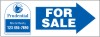Lowen TradeSource 9"h x 24"w 4mm CORRUGATED PLASTIC FOR SALE PANEL-BLUE ARROW