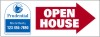 Lowen TradeSource 9"h x 24"w 4mm CORRUGATED PLASTIC OPEN HOUSE PANEL-RED ARROW