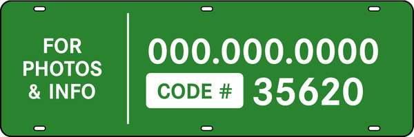 For Photos & Info Text Sign Riders, 6"H X 18"W, Steel