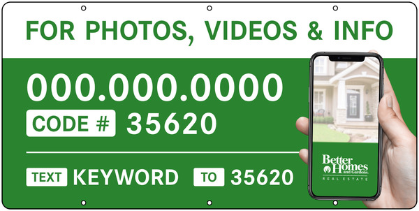 For Photos & Info Text Sign Riders, 12"H X 24"W, Steel