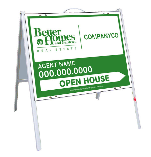 Open House A-Frame And Agent Sign Panel Unit, .050 Polyethylene 18"H X 24"W