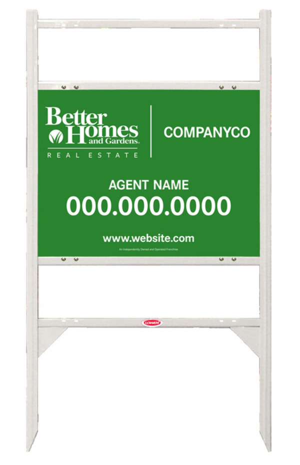 Angle Iron Frame With Two Rider Inserts And Agent Sign Panel Unit, 18"H X 24"W