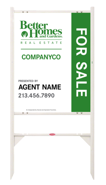 Angle Iron Sign Frame And Agent Name W/ For Sale Sign Panel Unit, 30"H X 24W, Steel