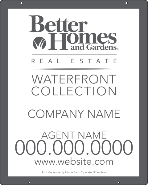 Waterfront Collection Agent Hanging Sign Panel, 24 GA Steel 30"H X 24"W