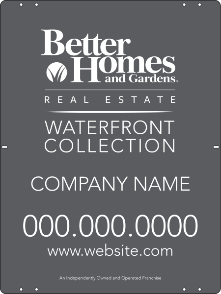 Waterfront Collection Real Estate Sign Panel, 24 GA Steel 24"H X 18"W