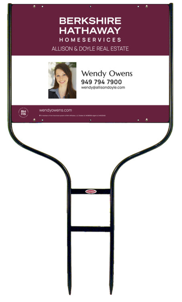 Round Rod Frame And Agent Photo Sign Panel Unit, 18"H X 24"W, Steel