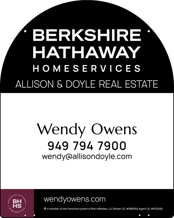 Hanging Arc Top Agent Sign Panel, 30"H X 24"W, 3mm Aluminum Composite