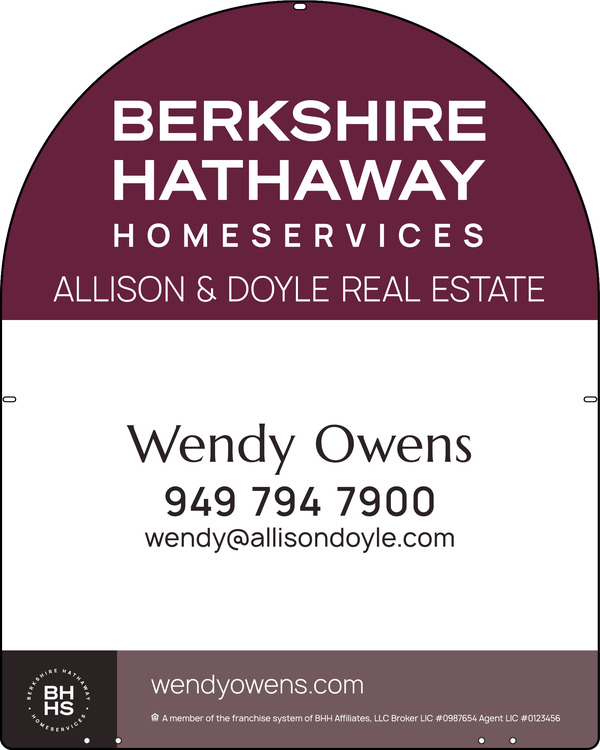 Arc Top Agent Sign Panel, 30"H X 24", Steel