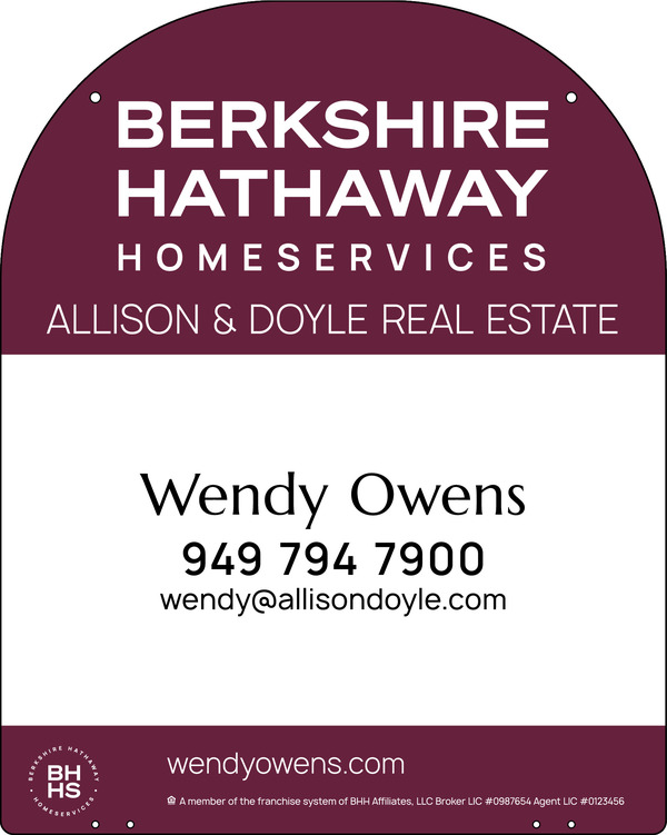 Reflective Hanging Yard Arm Dome Agent Sign Panel, 30"H X 24"W, 3mm Aluminum Composite