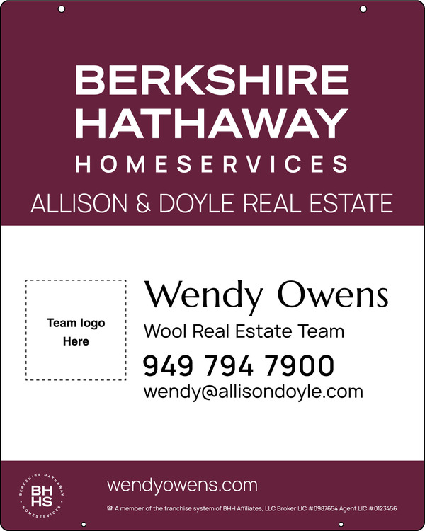 Hanging Team Logo Sign Panel, 30"H X 24"W, Steel