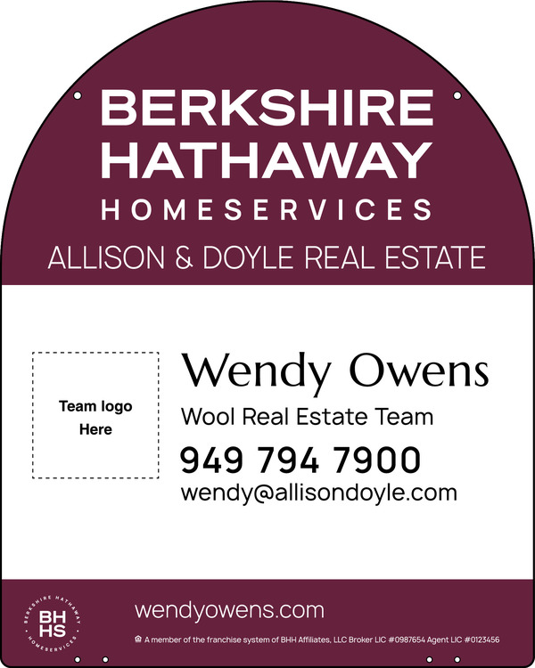 Hanging Arc Top Team Logo Sign Panel, 30"H X 24"W, Steel