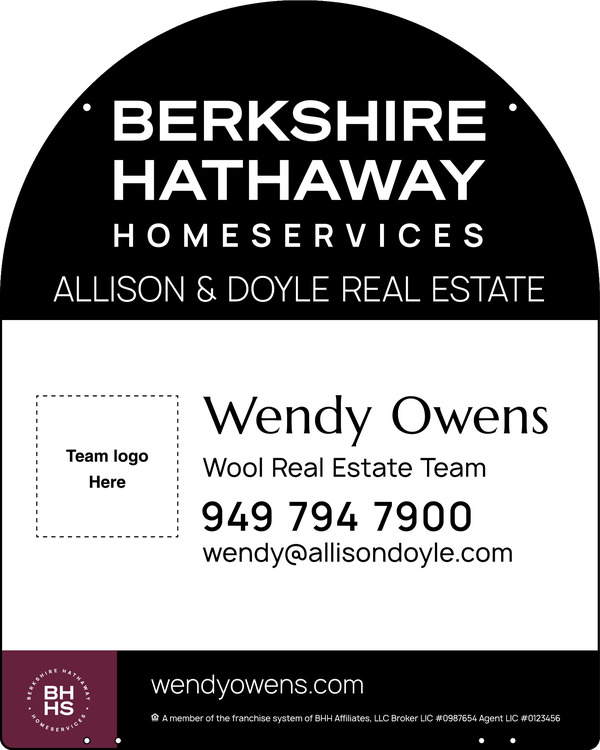 Reflective Hanging Arc Top Team Logo Sign Panel, 30"H X 24"W, 3mm Aluminum Composite