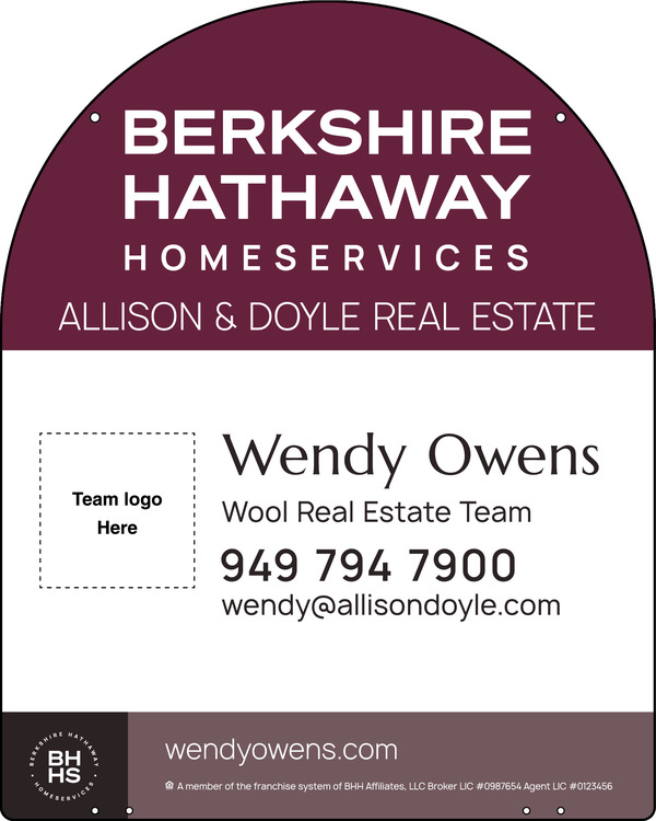 Hanging Arc Top Team Logo Sign Panel, 30"H X 24"W, Steel