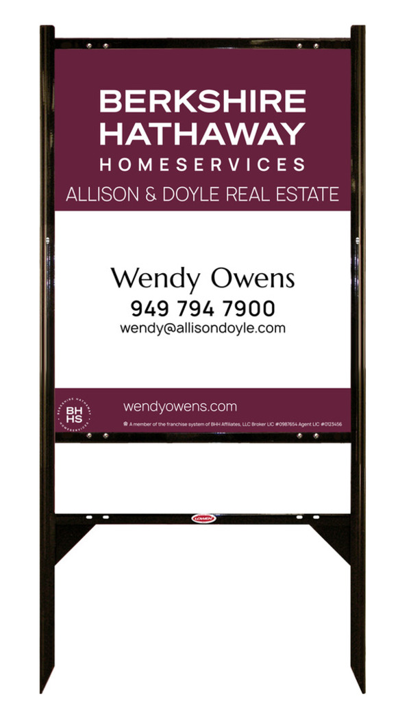 Angle Iron Frame And Agent Sign Panel Unit, 30"H X 24"W, Steel