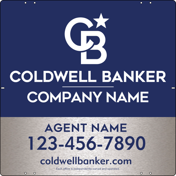 Agent Sign Panel, 24"H X 24"W, 3mm Brushed Aluminum Composite