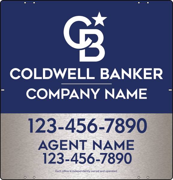 Agent Sign Panel, 25"H X 24"W, 3mm Brushed Aluminum Composite