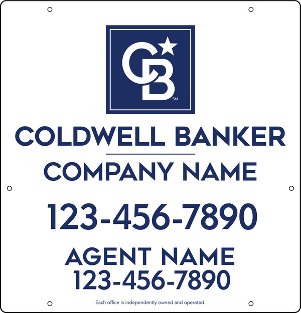 Reflective Agent Hanging Sign Panel, 25"H X 24"W, .063 Aluminum