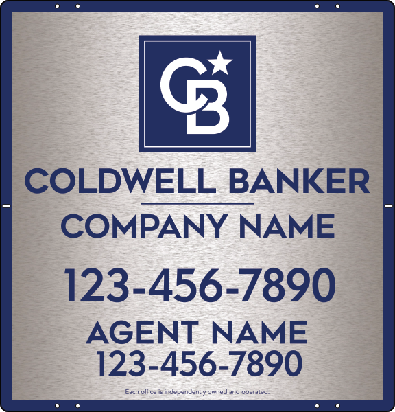Agent Sign Panel, 25"H X 24"W, 3mm Brushed Aluminum Composite