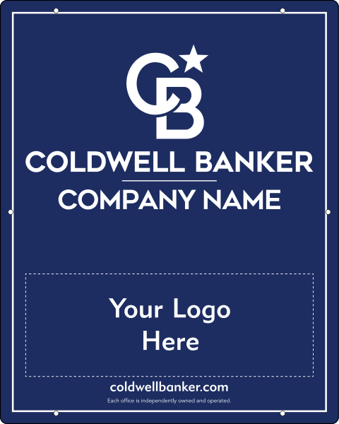 Coldwell Banker&reg; Reflective Agent Logo Hanging Sign Panel, 30"h x 24"w, 3MM Aluminum Composite