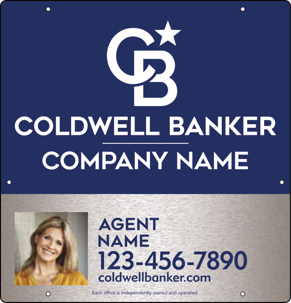 Agent Photo Hanging Sign Panel, 25"H X 24"W, 3mm Brushed Aluminum Composite