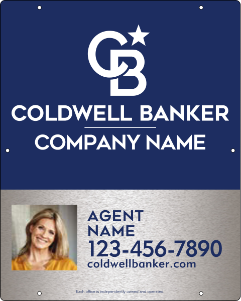 Agent Photo Hanging Sign Panel, 30"H X 24"W, 3mm Brushed Aluminum Composite