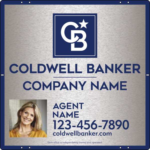 Agent Photo Sign Panel, 24"H X 24"W, 3mm Brushed Aluminum Composite