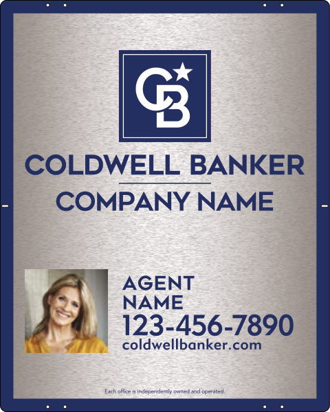 Agent Photo Sign Panel, 30"H X 24"W, 3mm Brushed Aluminum Composite