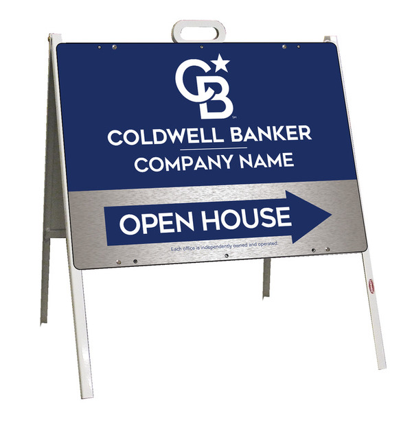 A-Frame And Office Open House Sign Panel Unit, 18"H X 24"W, Brushed Aluminum Composite