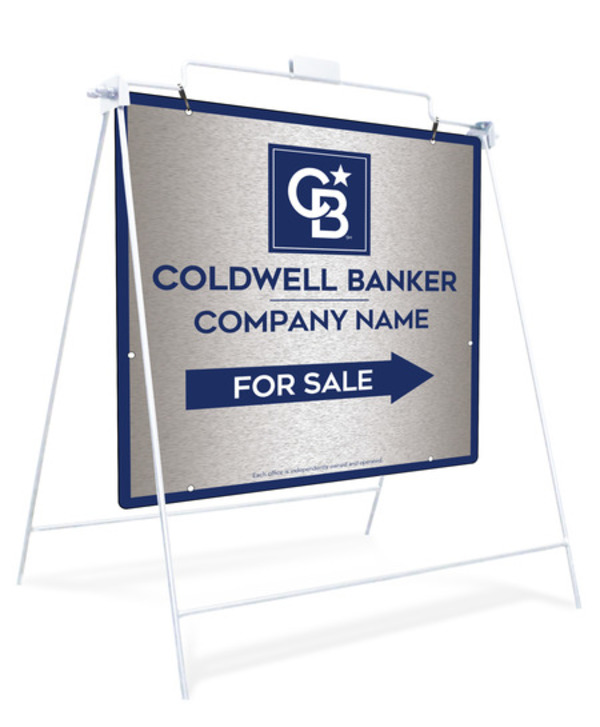 Swinging A-Frame And Office For Sale Sign Panel Unit, 24"H X 24"W, Brushed Aluminum Composite