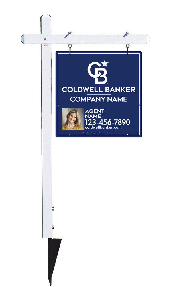 Sign Post And Agent Photo Sign Panel Unit, 24"H X 24"W, .063 Aluminum