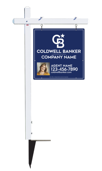 Sign Post And Agent Photo Sign Panel Unit, 24"H X 24"W, 3mm Aluminum Composite