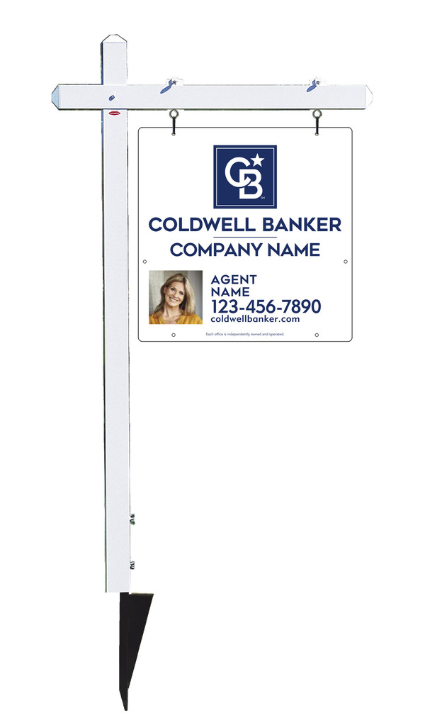Sign Post And Agent Photo Sign Panel Unit, 24"H X 24"W, .063 Aluminum