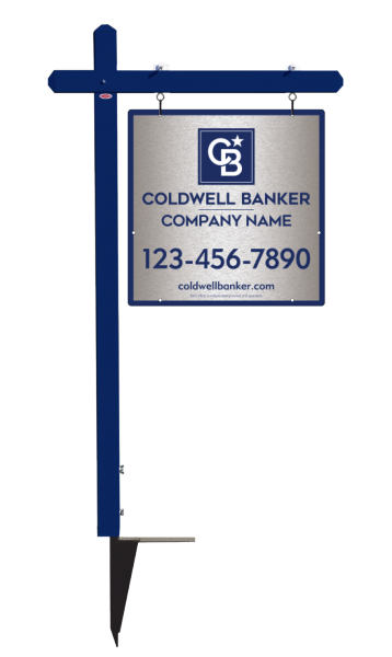 Sign Post And Office Sign Panel Unit, 24"H X 24"W, Brushed Aluminum Composite