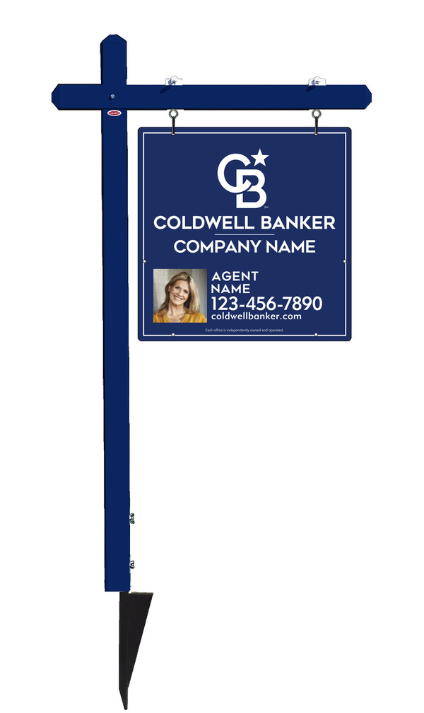 Sign Post And Agent Photo Sign Panel Unit, 24"H X 24"W, .063 Aluminum