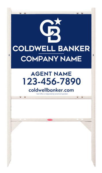 Angle Iron Frame W/ 2 Rider Inserts And Agent Sign Panel Unit, 24"H X 24"W, 3mm Aluminum Composite