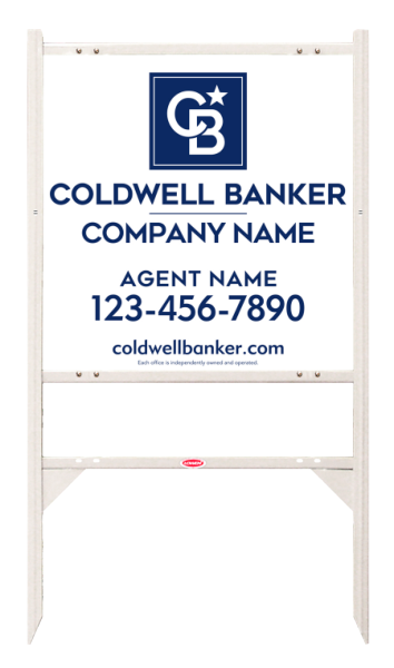 Angle Iron Frame W/ 2 Rider Inserts And Agent Sign Panel Unit, 24"H X 24"W, 3mm Aluminum Composite