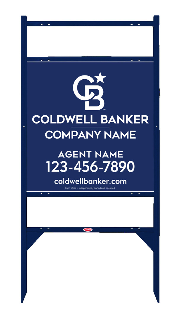 Angle Iron Frame W/ 2 Rider Inserts And Agent Sign Panel Unit, 24"H X 24"W, .040 Aluminum