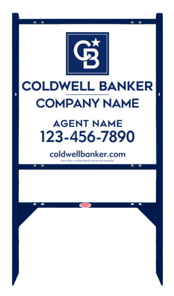 Angle Iron Frame W/ 2 Rider Inserts And Agent Sign Panel Unit, 24"H X 24"W, 3mm Aluminum Composite