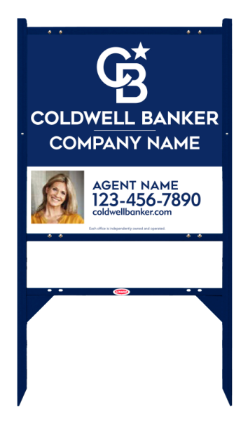 Angle Iron Frame W/ 2 Rider Inserts And Agent Photo Sign Panel Unit, 24"H X 24"W, 3mm Aluminum Composite