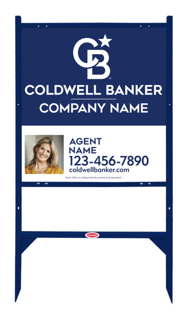 Angle Iron Frame And Agent Photo Sign Panel Unit, 25"H X 24"W, 3mm Aluminum Composite