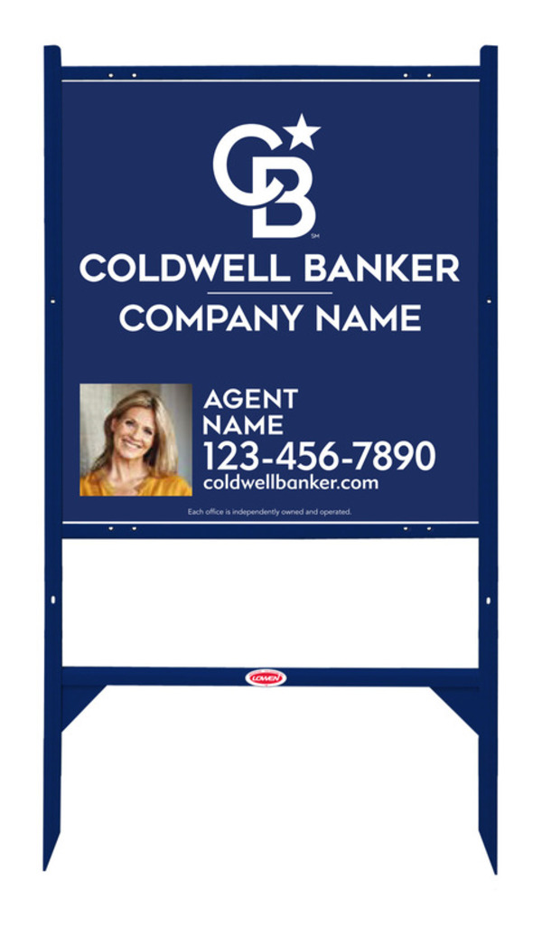Angle Iron Frame And Agent Photo Sign Panel Unit, 25"H X 24"W, 3mm Aluminum Composite