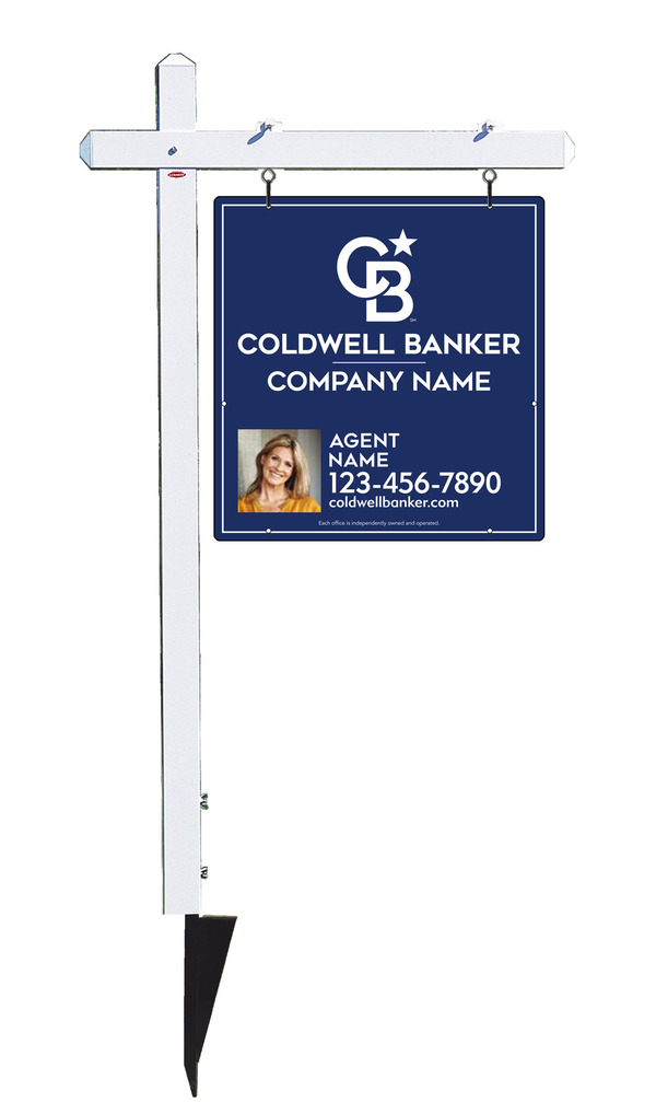 Sign Post And Agent Photo Sign Panel Unit, 25"H X 24"W, .063 Aluminum