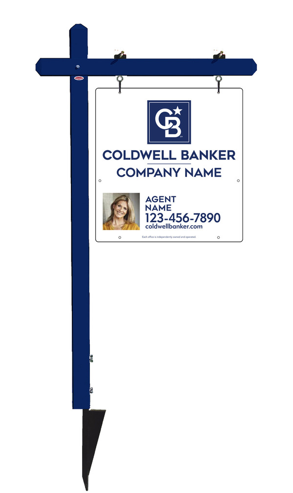 Sign Post And Agent Photo Sign Panel Unit, 25"H X 24"W, .063 Aluminum