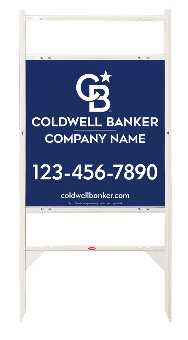 Angle Iron Frame W/ 2 Rider Inserts And Reflective Office Sign Panel Unit, 25"H X 24"W, 3mm Aluminum Composite