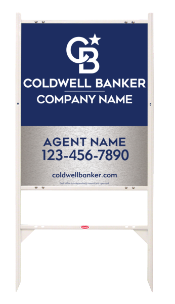 Angle Iron Frame And Agent Sign Panel Unit, 30"H X 24"W, Brushed Aluminum Composite
