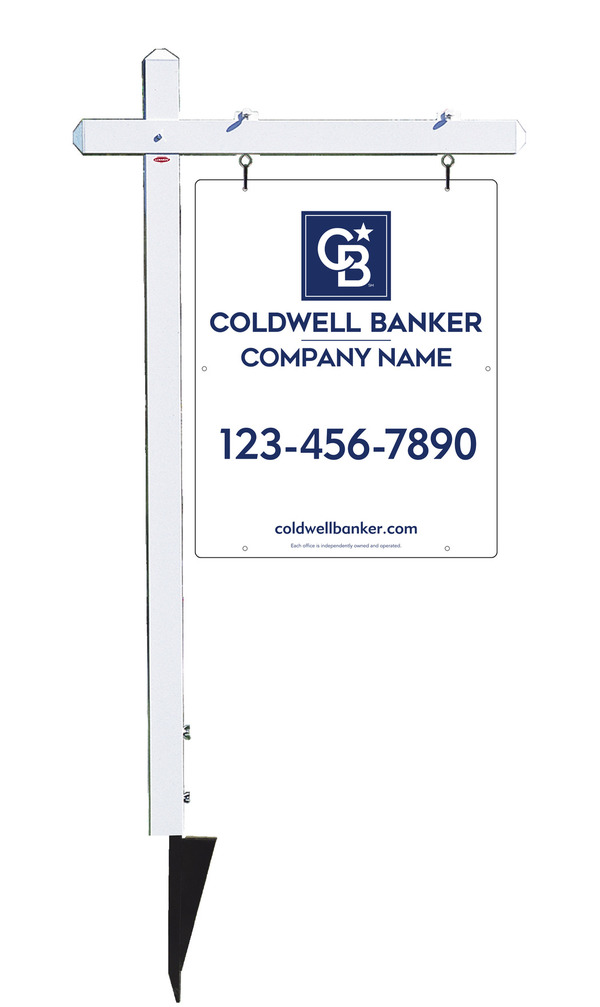 Sign Post And Reflective Office Sign Panel Unit, 30"H X 24"W, .063 Aluminum