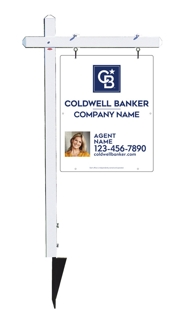 Sign Post And Agent Photo Sign Panel Unit, 30"H X 24"W, .063 Aluminum